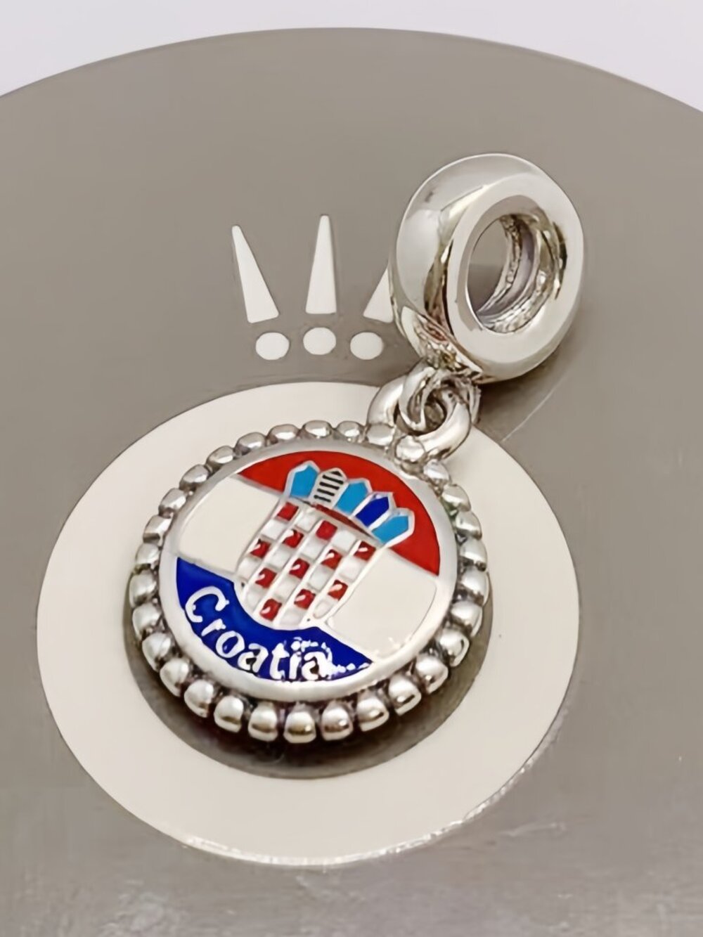 Pandora Croatia Flag Bead Charm Travel Charm S925 Sterling Silver Jewelry
